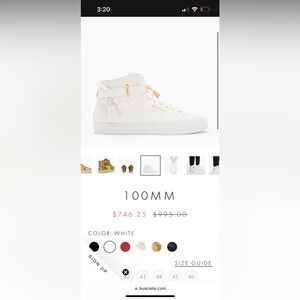 BUSCEMI 100 MM leather classic sneakers